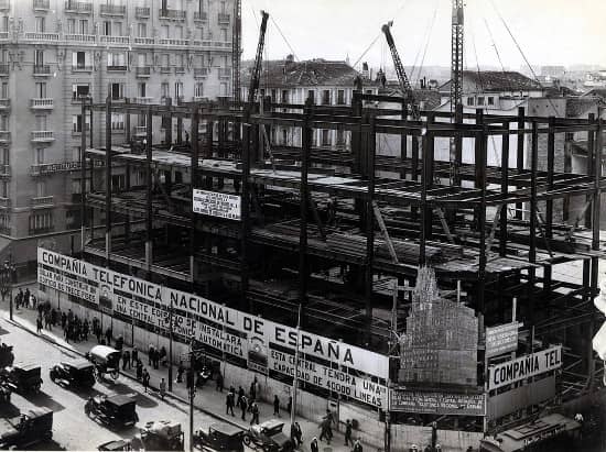creation of Gran Via - Construction of Telefónica Building